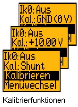 Bild Display UMV208 Kalibrierfunktionen